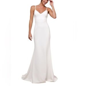 Lulus Feeling of Forever White Sleeveless Mermaid Maxi Dress
